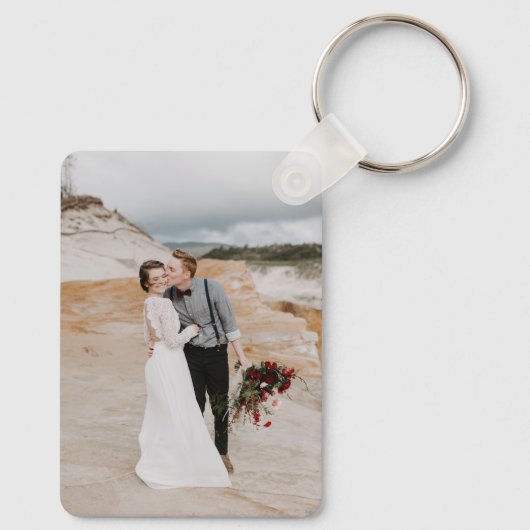 脚本タイポグラフィミセス結婚さんの写真 キーホルダー (裏面)