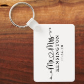 脚本タイポグラフィミセス結婚さんの写真 キーホルダー (正面)