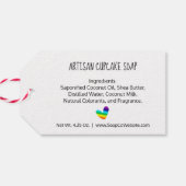 脚本タイポグラフィラブメイドレインボーハート ギフトタグ (裏面横)