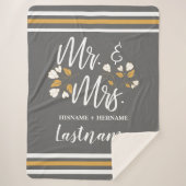 脚本パーソナライズされたタイポグラフィミセス結婚ズ シェルパブランケット (正面)