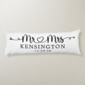 脚本パーソナライズされたタイポグラフィミセス結婚ズ ボディピロー (裏面)