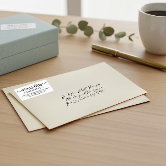 脚本パーソナライズされたタイポグラフィミセス結婚ズ ラベル