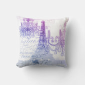 脚本パープルシャンデリアエッフェルタワー クッション (正面)