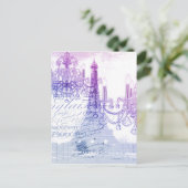 脚本パープルシャンデリアエッフェルタワー ポストカード (スタンド正面)