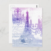 脚本パープルシャンデリアエッフェルタワー ポストカード (正面/裏面)