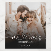 脚本フォト氏と夫人の結婚ボトル ワインラベル (シングルラベル)