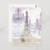 脚本フランスのシャンデリアエッフェルタワー ポストカード (正面/裏面)