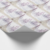 脚本フランスのシャンデリアエッフェルタワー ラッピングペーパー (角)