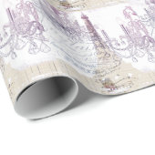 脚本フランスのシャンデリアエッフェルタワー ラッピングペーパー (ロールコーナー)