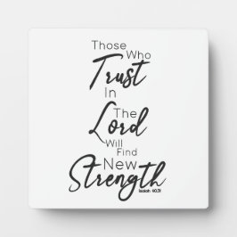 脚本ミニマルフォントバイブルVerse Isaiah 40:31 フォトプラーク