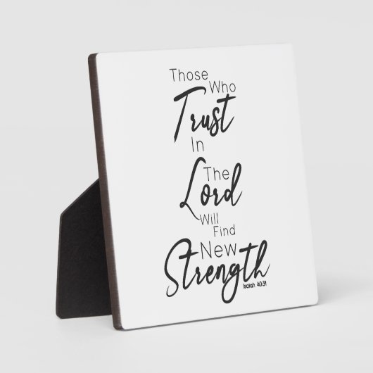 脚本ミニマルフォントバイブルVerse Isaiah 40:31 フォトプラーク (正面)