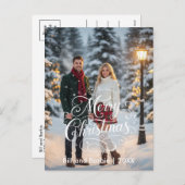 脚本メリークリスマスカップルの写真前 シーズンポストカード (正面/裏面)