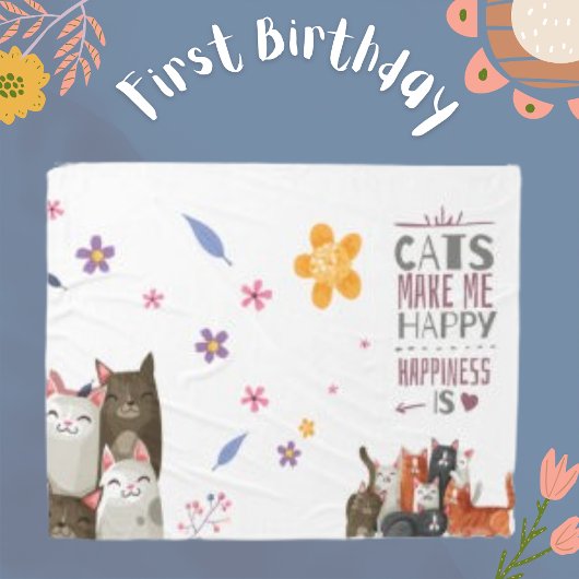 脚本モダンかわいい猫動物引用文大 フリースブランケット