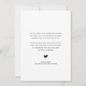 脚本モダンの写結婚真を落とした 案内状 (裏面)