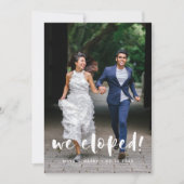 脚本モダンの写結婚真を落とした 案内状 (正面)