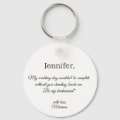 脚本モダンイラストレーションの花嫁介添人の提案 キーホルダー (裏面)