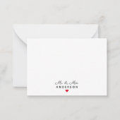 脚本モダンエレガント氏・ミセスのミニマ結婚リスト ノートカード (正面)