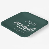 脚本モダンタイポグラフィグリーン卒業 ペーパープレート (傾斜あり)