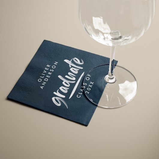 脚本モダンタイポグラフィブルー卒業パーティー