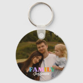 脚本モダンタイポグラフィ写真ミニマリスト家族 キーホルダー (正面)