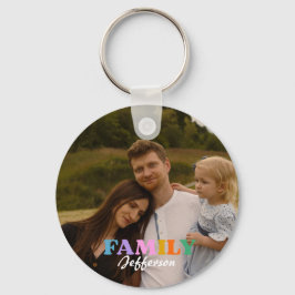 脚本モダンタイポグラフィ写真ミニマリスト家族 キーホルダー