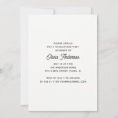 脚本モダンタイポグラフィ高校の卒業 招待状 (裏面)