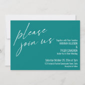 脚本モダンティール(緑がかった色)へ参加結婚 招待状 (正面)