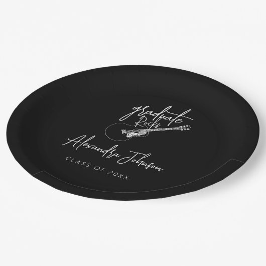 脚本モダントレンディーギター卒業パーティー ペーパープレート (アングル)