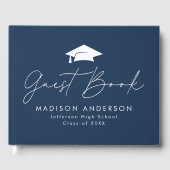 脚本モダンネイビー写真卒業 ゲストブック (正面)