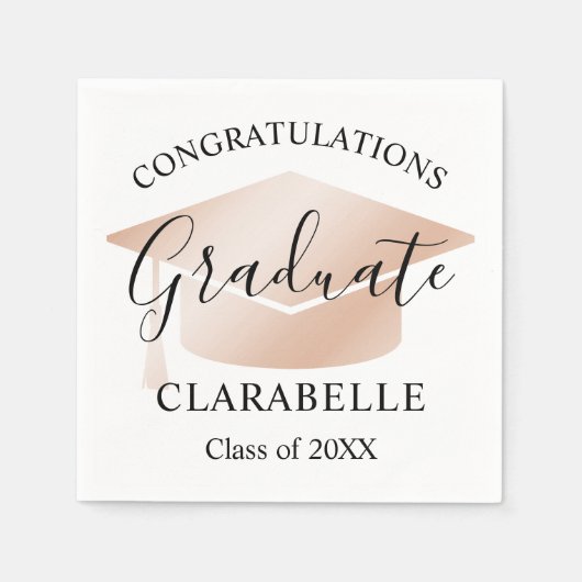 脚本モダンバラ金ゴールドカスタム卒業パーティー スタンダードカクテルナプキン (正面)