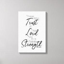 脚本モダンフォントバイブルVerse Isaiah 40:31 キャンバスプリント