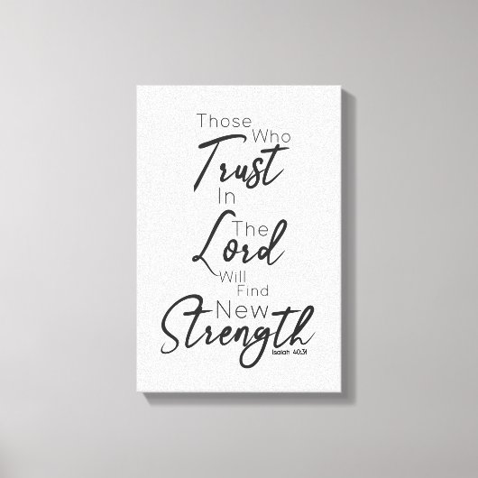 脚本モダンフォントバイブルVerse Isaiah 40:31 キャンバスプリント (正面)