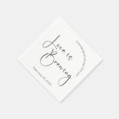 脚本モダンブライダルシャワー愛が醸造している スタンダードカクテルナプキン (角)