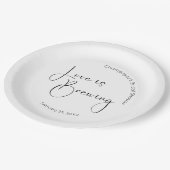 脚本モダンブライダルシャワー愛が醸造している ペーパープレート (アングル)