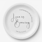 脚本モダンブライダルシャワー愛が醸造している ペーパープレート (正面)