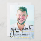 脚本モダン卒業生2枚の写真卒業クール 招待状 (正面)