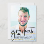 脚本モダン卒業生2枚の写真卒業クール 案内状 (正面)