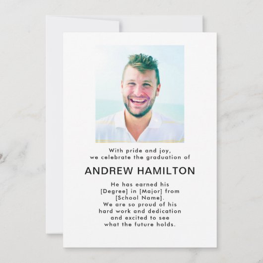 脚本モダン卒業生2枚の写真卒業クール 案内状 (裏面)