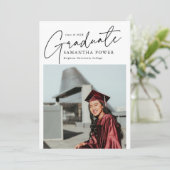 脚本モダン卒業生2枚の写真卒業 招待状 (スタンド正面)