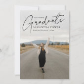 脚本モダン卒業生2枚の写真卒業 招待状 (正面)