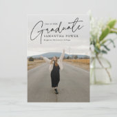 脚本モダン卒業生2枚の写真卒業 招待状 (スタンド正面)