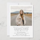 脚本モダン卒業生2枚の写真卒業 招待状 (裏面)