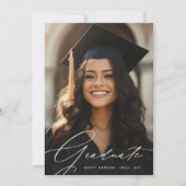 脚本モダン卒業生2枚の写真卒業 案内状 (正面)