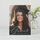 脚本モダン卒業生2枚の写真卒業 案内状 (スタンド正面)