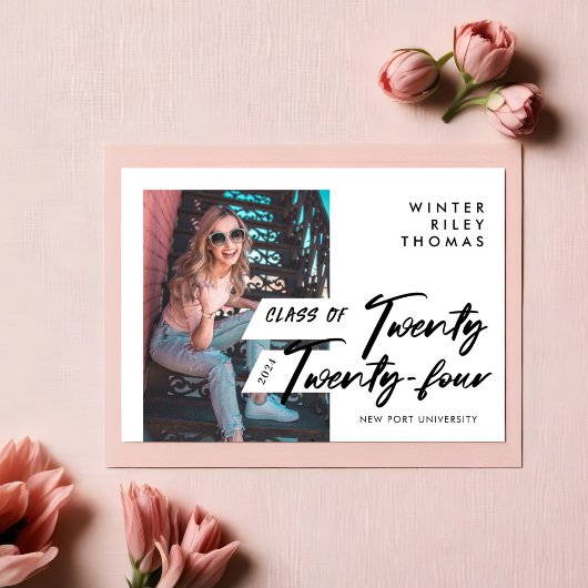 脚本モダン卒業生24枚の写真 招待状