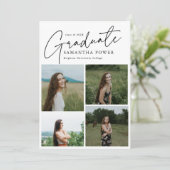 脚本モダン卒業生9枚の写真卒業 案内状 (スタンド正面)