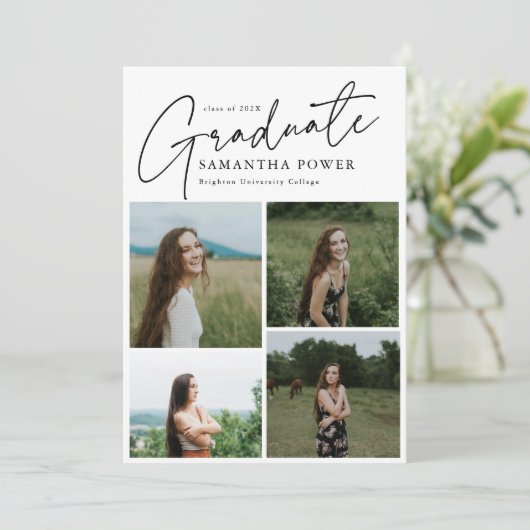 脚本モダン卒業生9枚の写真卒業 案内状 (スタンド正面)