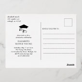 脚本モダン大学院写真アーチ卒業パーティー 箔招待状ポストカード (裏面)