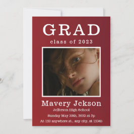 脚本モダン大学院写真卒業招待状 招待状