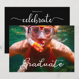 脚本モダン大学院写真卒業招待状 招待状